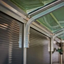 6' X 5' Palram Canopia Rubicon Double Door Plastic Garden Shed - Dark Grey (1.85m X 1.53m) -Halls || Lifetime || Keter Sales 706806bun 6x5 palram rubicon dd plastic shed grey close up14 min