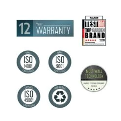 6' X 5' Palram Canopia Rubicon Double Door Plastic Garden Shed - Dark Grey (1.85m X 1.53m) -Halls || Lifetime || Keter Sales 706806bun 6x5 palram rubicon dd plastic shed grey close up4 min