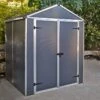 6' X 5' Palram Canopia Rubicon Double Door Plastic Garden Shed - Dark Grey (1.85m X 1.53m)