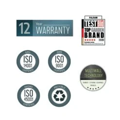 6' X 10' Palram Canopia Rubicon Double Door Plastic Garden Shed - Dark Grey (1.85m X 3m) -Halls || Lifetime || Keter Sales 706808bun 6x10 palram rubicon dd plastic shed grey close up4 min