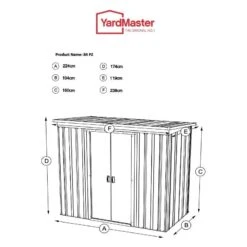 8' X 4' Yardmaster Pent Metal Shed 84PZ (2.38m X 1.19m) -Halls || Lifetime || Keter Sales 84pz tech 1 1