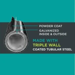 Panacea Sunset Metal Garden Arch With Gate - Black 7'5 X 4'1 -Halls || Lifetime || Keter Sales 87102 87103 made with coating information min 3