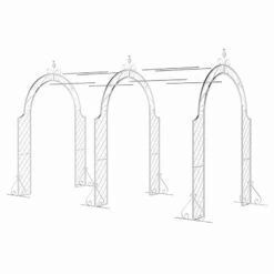 Panacea Lattice Metal Garden Arch Tunnel - White 8'3 X 5'9 -Halls || Lifetime || Keter Sales 88799wh panacea lattice metal garden arch tunnel white 8 3 x 5 9 cutout min