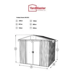 8' X 9' Yardmaster Green Metal Shed 89GEYZ (2.42m X 2.80m) -Halls || Lifetime || Keter Sales 89geyz tech 1 1