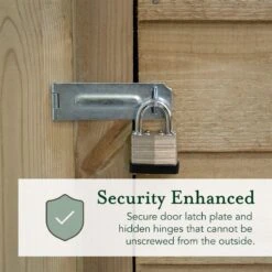 6' X 4' Forest 4Life 25yr Guarantee Overlap Pressure Treated Windowless Apex Wooden Shed (1.89m X 1.34m) -Halls || Lifetime || Keter Sales 9 4life security enhances lock 33