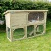 6'4 X 2'5 Forest Hedgerow Wooden 2-Tier Rabbit Hutch (1.94m X 0.74m)