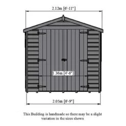 6'9 X 6'6 Shire Alderney Double Door Wooden Garden Shed (2.05m X 1.98m) -Halls || Lifetime || Keter Sales alderney line diagram01
