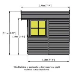 6'9 X 6'6 Shire Alderney Double Door Wooden Garden Shed (2.05m X 1.98m) -Halls || Lifetime || Keter Sales alderney line diagram02
