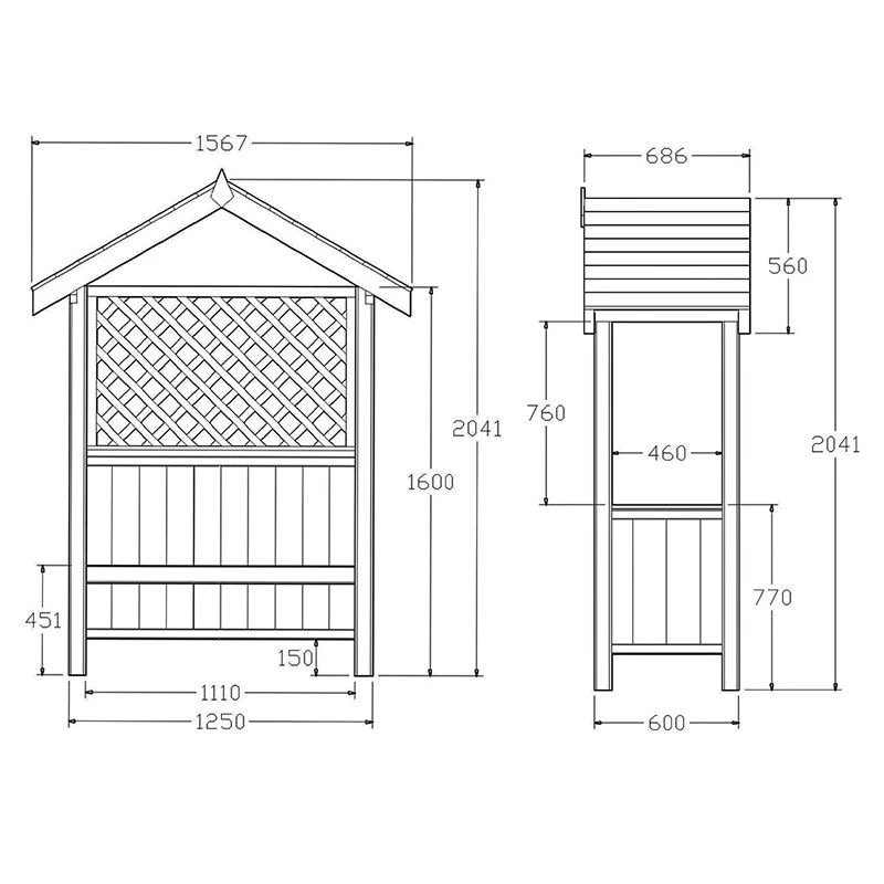 Pantheon Artemis Garden Arbour With Seat 3 Pantheon Artemis Garden Arbour With Seat - Image 3