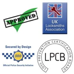 7' X 7' Asgard Gladiator Police Approved Security Metal Shed (2.2m X 2.2m) -Halls || Lifetime || Keter Sales asgard approved logos min 4