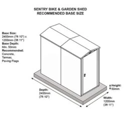 3'6 X 7'4 Asgard Sentry Slimline Metal Shed (1.06m X 2.23m) -Halls || Lifetime || Keter Sales asgen 3x7 asgard sentry slimline metal shed drawing3 min 2