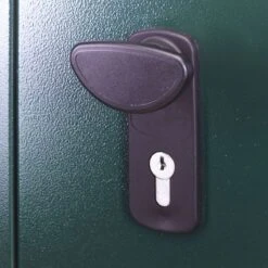 5'2 X 7'4 Asgard Flexistore 1522 Metal Shed (1.58m X 2.24m) -Halls || Lifetime || Keter Sales asgfs1522 5x7 asgard flexistore 1522 metal storage close up2 min 1