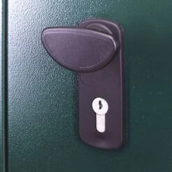 5' X 3' Asgard Securestore Metal Shed (1.5m X 0.95m) -Halls || Lifetime || Keter Sales asgsec 5x3 asgard securestore metal shed close up3 min 1