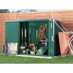 5' X 3' Asgard Securestore Metal Shed (1.5m X 0.95m) -Halls || Lifetime || Keter Sales asgsec 5x3 asgard securestore metal shed insitu2 min 1