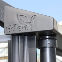 4' X 8' Halls Cotswold Birdlip Small Greenhouse In Black With Toughened Glass (1.47m X 2.56m) -Halls || Lifetime || Keter Sales black gutter detail min 3