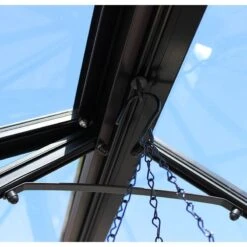 8' X 12' Halls Cotswold Blockley Greenhouse In Black With Toughened Glass (2.56m X 3.79m) -Halls || Lifetime || Keter Sales black ridge min 8