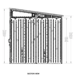 7' X 7' Suncast Modernist Plastic Garden Storage Shed - Peppercorn (2.20m X 2.22m) -Halls || Lifetime || Keter Sales bms7780 7x7 suncast modernist plastic garden storage shed peppercorn drawing4 min 1