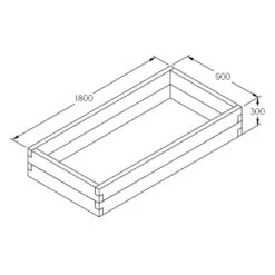 Forest Caledonian Rectangular Raised Bed 6'x3' (1.8x0.9m) -Halls || Lifetime || Keter Sales cal18090 caledonian rectangular bed 180x90cm drawing min