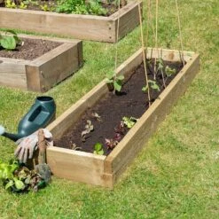 Forest Caledonian Long Raised Bed 1'6 X 6' (0.45m X 1.8m) -Halls || Lifetime || Keter Sales calrb4518 caledonian long raised bed 45x180cm insitu1 min 1