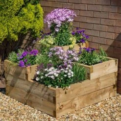 Forest Caledonian Tiered Raised Bed 3'x3' (0.9x0.9m) -Halls || Lifetime || Keter Sales caltrb9090hd 1 min
