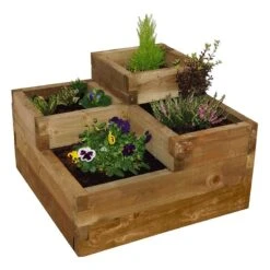 Forest Caledonian Tiered Raised Bed 3'x3' (0.9x0.9m) -Halls || Lifetime || Keter Sales caltrb9090hd 3 min