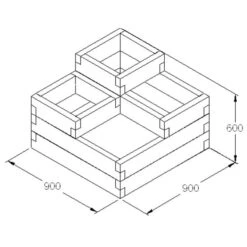 Forest Caledonian Tiered Raised Bed 3'x3' (0.9x0.9m) -Halls || Lifetime || Keter Sales caltrb9090hd 4 min