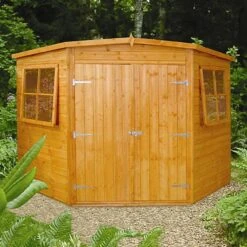7' X 7' Shire Shiplap Wooden Corner Garden Shed (2.16m X 2.16m)