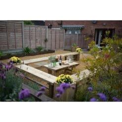 Forest Double Sleeper Wooden Garden Bench 6'x1' (1.8x0.35m) -Halls || Lifetime || Keter Sales dsben18hd 4