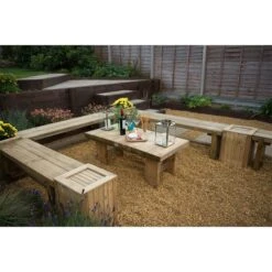 Forest Double Sleeper Wooden Garden Bench 6'x1' (1.8x0.35m) -Halls || Lifetime || Keter Sales dsben18hd 5