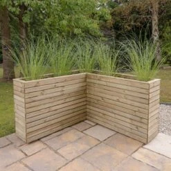 5'3 X 5'3 Forest Linear Corner Wooden Planter (1.6m X 1.6m)