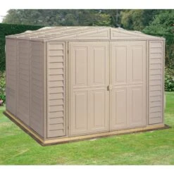 8' X 5'3" Saffron Plastic Vinyl Apex Shed (Includes Foundation Kit And Skylight) (2.39m X 1.6m) -Halls || Lifetime || Keter Sales duramate86 01 1