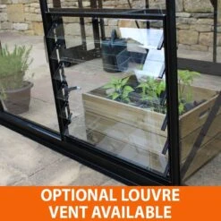 4' X 8' Halls Cotswold Birdlip Small Greenhouse In Black With Toughened Glass (1.47m X 2.56m) -Halls || Lifetime || Keter Sales eden louvre black upgrade min 2