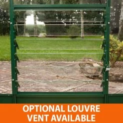 8' X 12' Halls Cotswold Blockley Greenhouse In Green With Toughened Glass (2.56m X 3.79m) -Halls || Lifetime || Keter Sales eden louvre green upgrade min 7