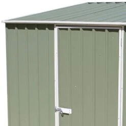 7'5 X 2'7 Absco Space Saver Pent Metal Shed - Pale Eucalyptus (2.26m X 0.79m) -Halls || Lifetime || Keter Sales esdxl20met008bun 7 5x2 7 absco spacesaver pent metal shed close up2 min