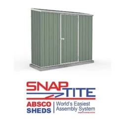 7'5 X 2'7 Absco Space Saver Pent Metal Shed - Pale Eucalyptus (2.26m X 0.79m) -Halls || Lifetime || Keter Sales esdxl20met008bun 7 5x2 7 absco spacesaver pent metal shed cutout3 min