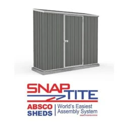 7'5 X 2'7 Absco Space Saver Pent Metal Shed - Grey (2.26m X 0.79m) -Halls || Lifetime || Keter Sales esdxl20met096bun 7 5x2 7 absco spacesaver pent metal shed cutout2 min
