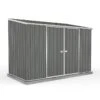 9'10 X 5' Absco Space Saver Pent Double Door Metal Shed - Grey (3m X 1.52m)