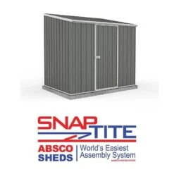 7'5 X 5' Absco Space Saver Pent Metal Shed - Grey (2.26m X 1.52m) -Halls || Lifetime || Keter Sales esdxl20met100bun 7 5x5 absco spacesaver pent metal shed cutout2 min