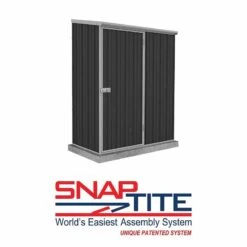 5' X 3' Absco Space Saver Pent Metal Shed - Dark Grey (1.52m X 0.78m) -Halls || Lifetime || Keter Sales esdxl20met103 5x3 absco dark grey feature1 min