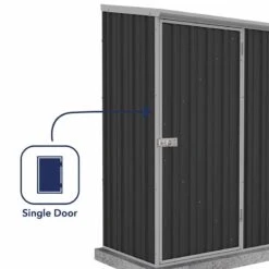 5' X 3' Absco Space Saver Pent Metal Shed - Dark Grey (1.52m X 0.78m) -Halls || Lifetime || Keter Sales esdxl20met103 5x3 absco dark grey feature3 min