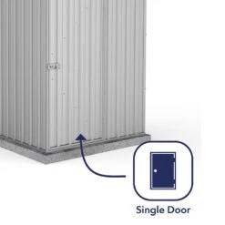 5' X 5' Absco Space Saver Pent Metal Shed - Zinc (1.52m X 1.52m) -Halls || Lifetime || Keter Sales esdxl20met104 5x5 absco zinc feature3 min