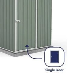 5' X 5' Absco Space Saver Pent Metal Shed - Pale Eucalyptus (1.52m X 1.52m) -Halls || Lifetime || Keter Sales esdxl20met105 5x5 absco euc feature3 min