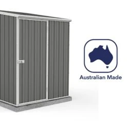 5' X 5' Absco Space Saver Pent Metal Shed - Grey (1.52m X 1.52m) -Halls || Lifetime || Keter Sales esdxl20met106 5x5 absco grey feature6 min