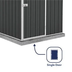 5' X 5' Absco Space Saver Pent Metal Shed - Dark Grey (1.52m X 1.52m) -Halls || Lifetime || Keter Sales esdxl20met107 5x5 absco d grey feature5 min