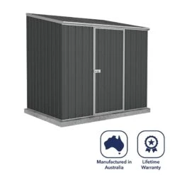 7'5 X 5' Absco Space Saver Pent Metal Shed - Dark Grey (2.26m X 1.52m) -Halls || Lifetime || Keter Sales esdxl20met108 7x5 absco dark grey feature1 min
