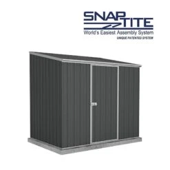 7'5 X 5' Absco Space Saver Pent Metal Shed - Dark Grey (2.26m X 1.52m) -Halls || Lifetime || Keter Sales esdxl20met108 7x5 absco dark grey feature6 min