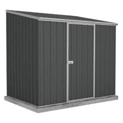 7'5 X 5' Absco Space Saver Pent Metal Shed - Dark Grey (2.26m X 1.52m)