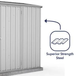 7'5 X 3' Absco Space Saver Pent Metal Shed - Zinc (2.26m X 0.78m) -Halls || Lifetime || Keter Sales esdxl20met109 7x3 absco zinc feature5 min