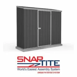 7'5 X 3' Absco Space Saver Pent Metal Shed - Dark Grey (2.26m X 0.78m) -Halls || Lifetime || Keter Sales esdxl20met110 7x3 absco d grey feature1 min