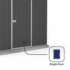 7'5 X 3' Absco Space Saver Pent Metal Shed - Dark Grey (2.26m X 0.78m) -Halls || Lifetime || Keter Sales esdxl20met110 7x3 absco d grey feature3 min